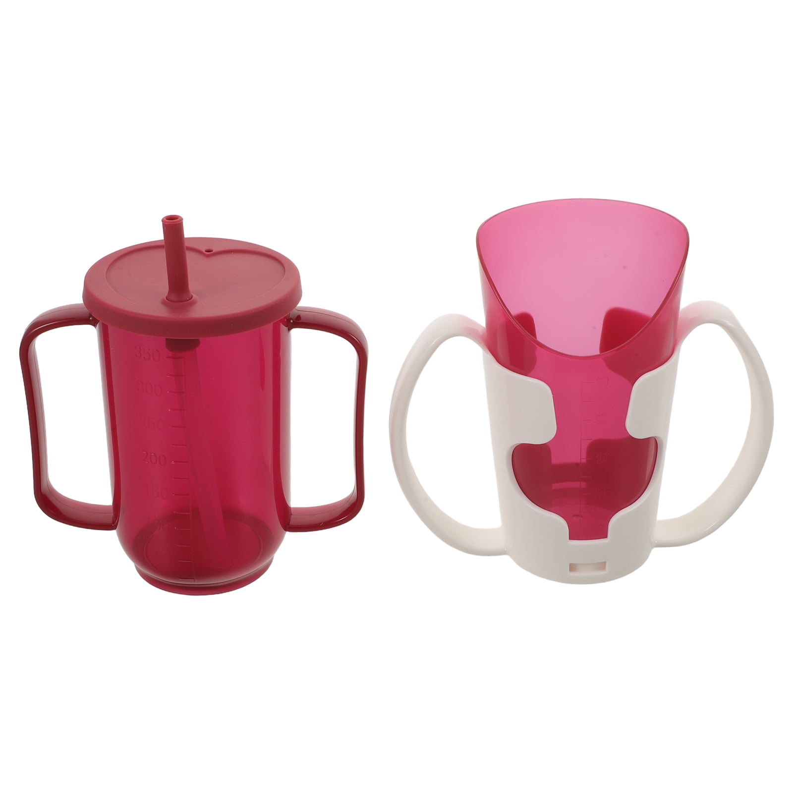 DEEPCRAFF Non Spill Disability Cup for Senior Assorted Color Plastic Easy Drinking 2Pcs