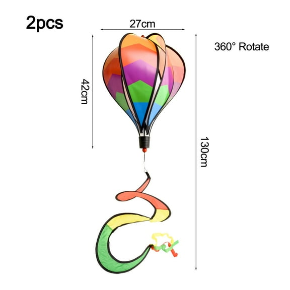 2pcs Air Balloon Wind Spinner Geometric 3d Rotating Windmill Twister Hanging