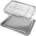 thumbnail image 1 of 2pcs Air Fryer Basket, Stainless Steel Basket Tray, Non-Stick Air Fryer Accessories Pan for Oven, Air Fryer Baking Tray and Pan, 1 of 6