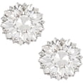 thumbnail image 1 of 2pcs Alloy Rhinestone Shoe Decorations Detachable Shoe Buckle Clips with Iron Findings Flower Platinum 45x18mm, 1 of 6