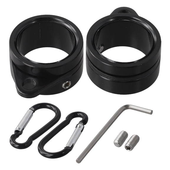 2pcs Aluminum Alloy Flag Pole Rings Anti-Wrap 360 Rotating Design Rustproof Adjustable for 0.75 inch Pole Outdoor Garden Decoration Black