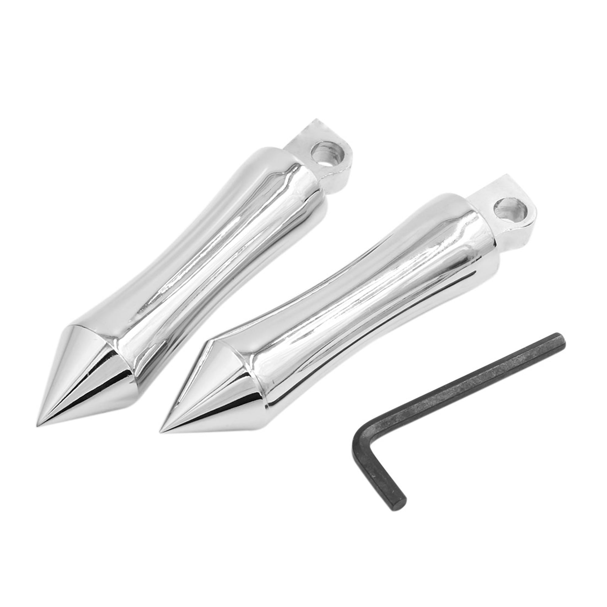 Unique Bargains 1 Pair 10.35mm Aluminum Alloy Motorcycle Rearsets Footpeg Silver Tone