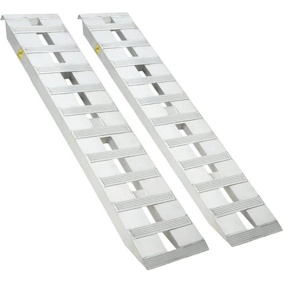 2pcs Aluminum Loading Ramps, 6000lbs Capacity for ATV, Motorcycle, Quad, Lawn Mower, Snow Blower