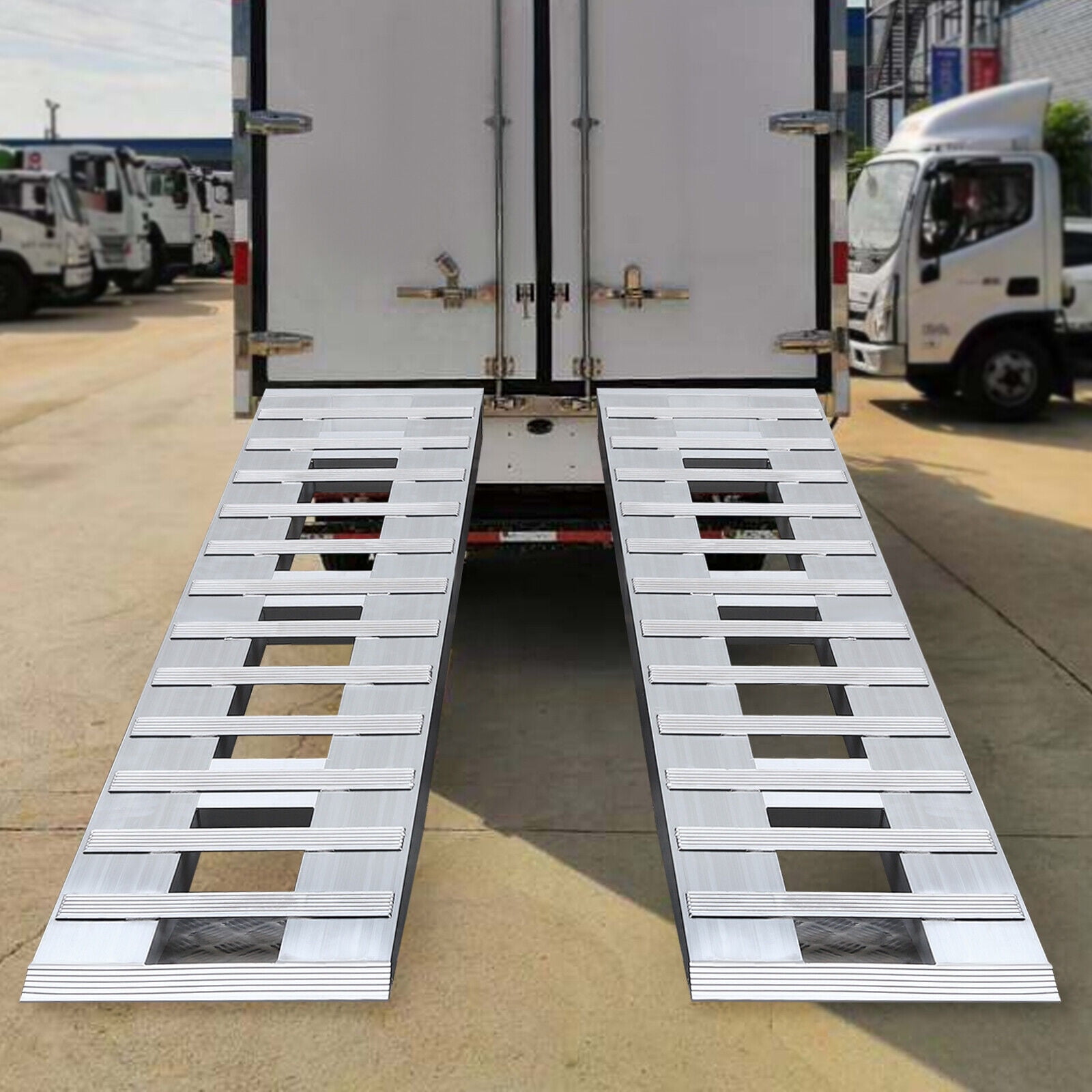 Trailer Unloading Ramp 2pcs Aluminum Trailer Ramps for Loading and Unloading Motorcycles, and ...