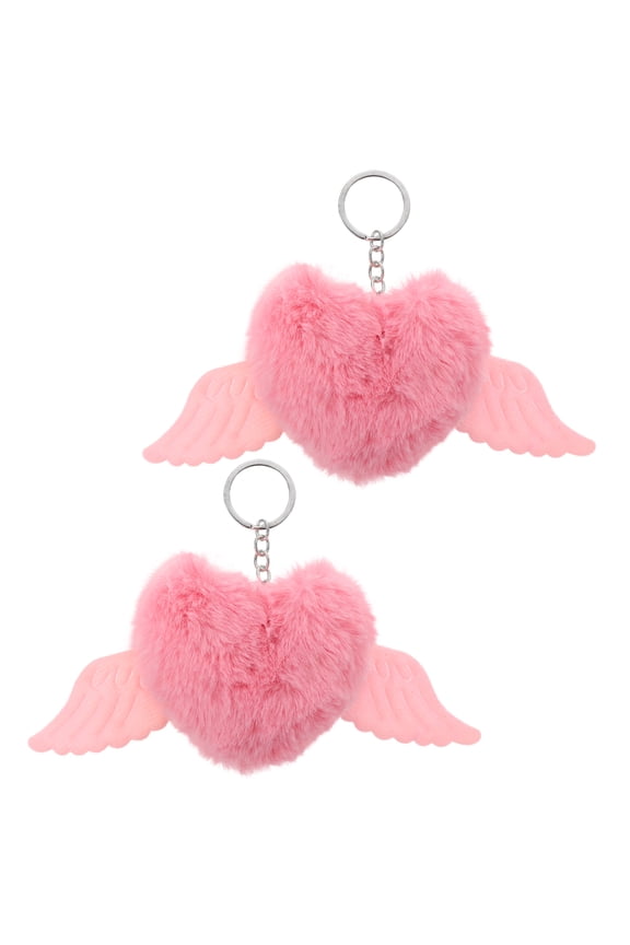 2pcs Heart Shape Key Chains Key Pendants Bag Ornament Keyrings