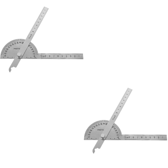 Set of 2 Digital Protractor Swing Arm Protractor 19.60X5.30X1.20CM Silver