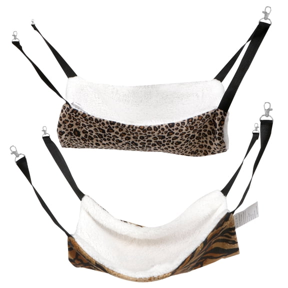 2pcs Animal Hanging Hammock Bed for Pets, Warm Cat Sleeping Bed for Cage or Crate