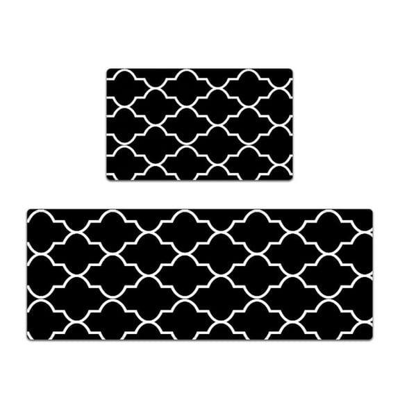 2pcs Anti Fatigue Kitchen Rug Mat Set,Waterproof Oil-proof Non Slip Kitchen Runner Rug,Ergonomic Cushioned Standing Mat for Kitchen, Sink, Laundry Foam Rug 18"x29"+18"x47"
