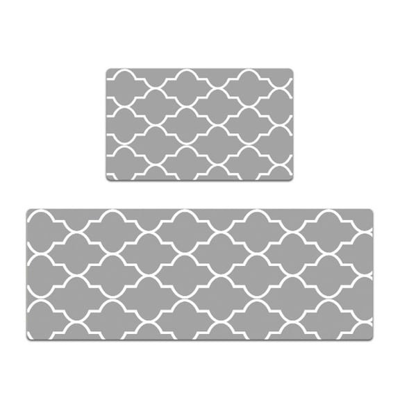 2pcs Anti Fatigue Kitchen Rug Mat Set,Waterproof Oil-proof Non Slip Kitchen Runner Rug,Ergonomic Cushioned Standing Mat for Kitchen, Sink, Laundry Foam Rug 18"x29"+18"x47"