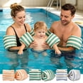 thumbnail image 1 of 2pcs Anti-Leak Inflatable Swimming Arm Floaties with Double Air Chambers, Roll Up Water Sleeves Arm Bands, Safe Swim Training Aid for Pool, Beach, Water Activities & Summer Outdoor Fun, Green, 1 of 7