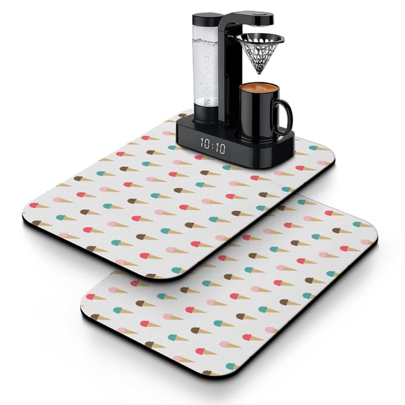 2pcs Anti-Spill Coffee Mat - Food & Dessert Inspired Design, Strong Water Absorption for Coffee Lovers, Durable Countertop Protector