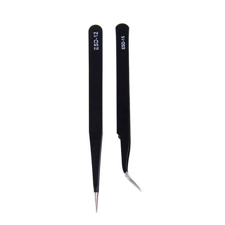 2pcs Anti-static Elbow and Straight Stainless Steel Tweezers Cake Mold~JPPT V WA