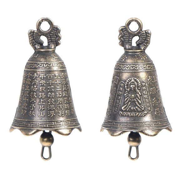 2pcs Antique Bell China's mini Brass Copper sculpture pray Guanyin Bell (5pcs)