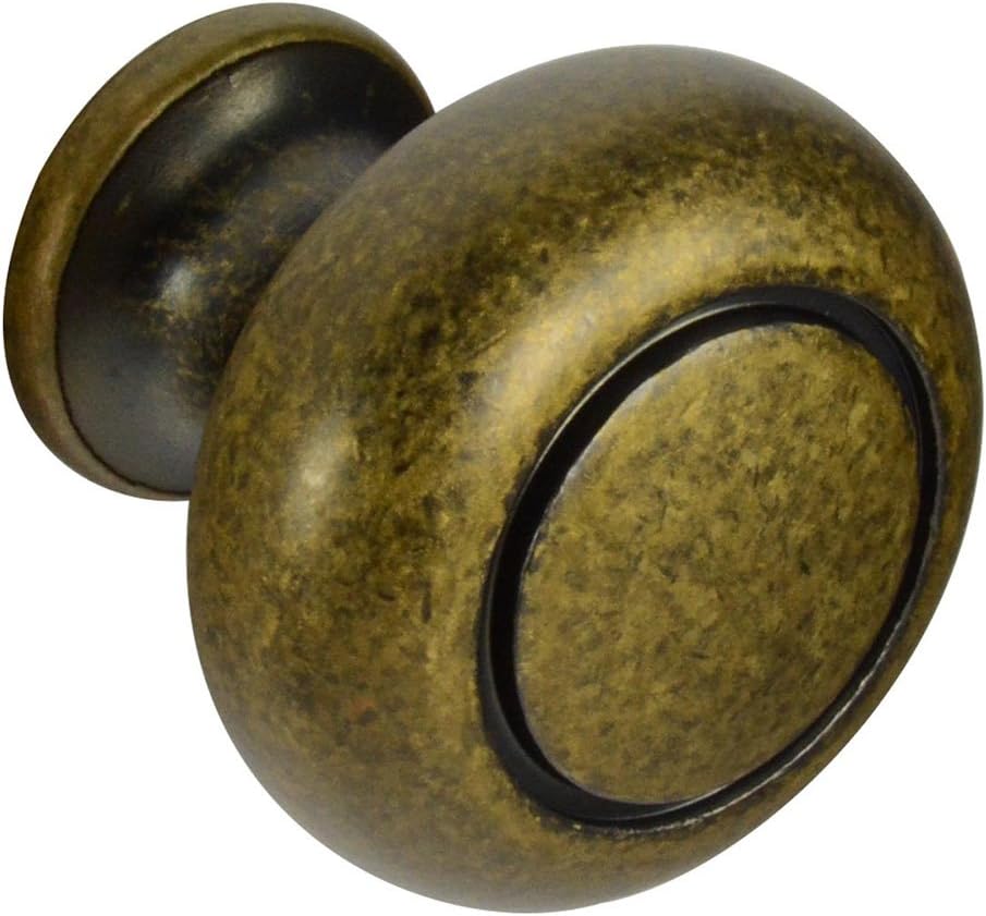 2pcs Antique Brass Round Knob