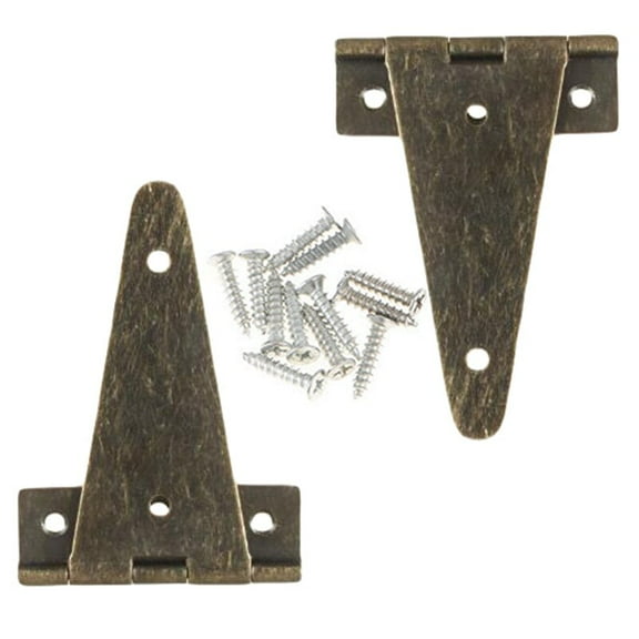 2pcs Antique Bronze Flat T Hinge For Barn Gates Vintage Jewelry Wooden Box Hinges Kitchen Cabinet Door Gate Household Supplies