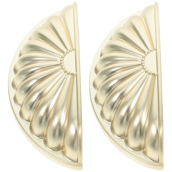 COSMOBETTY Cabinet Hardware Pulls French Style 2Pcs Golden Brass Cup Drawer Pulls