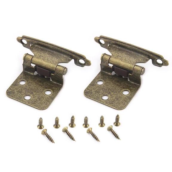 2pcs Antique Kitchen Cabinet Hinges Closing Door Hinges Overlay Flush Mount Simple Installation for Kitchen Overlay