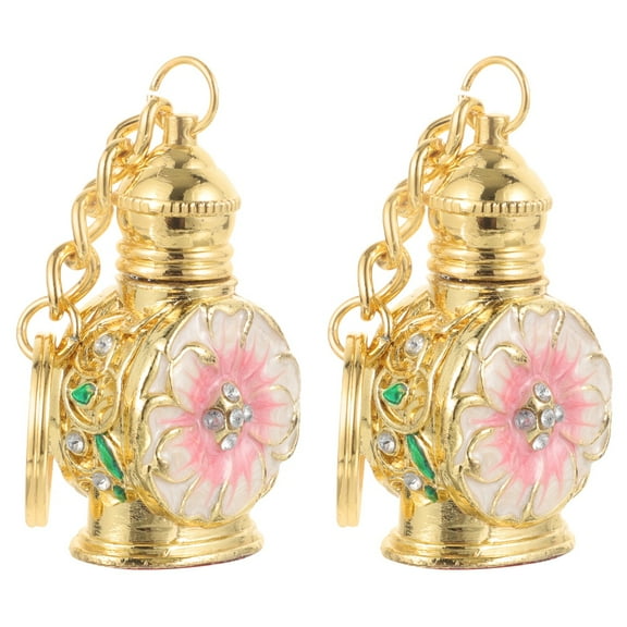 2pcs Antique Style Refillable Perfume Bottles Flat Bottom Fragrance Container Sample Bottles for Essential Oils