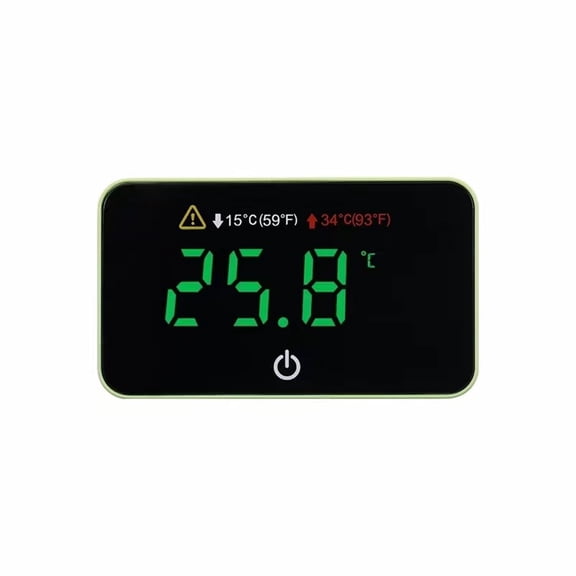 2pcs Aquarium Digital Thermometer with LED Touch Screen - Stick-on Fish Tank Thermometer for Betta Tanks Cordless Waterproof Sensor