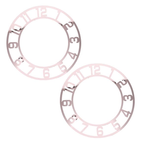 2pcs Arabic Numerals Wall Clock - Acrylic Mirror Surface Sticker Round Clock Dial Decal For Living Room Office Rose Gold