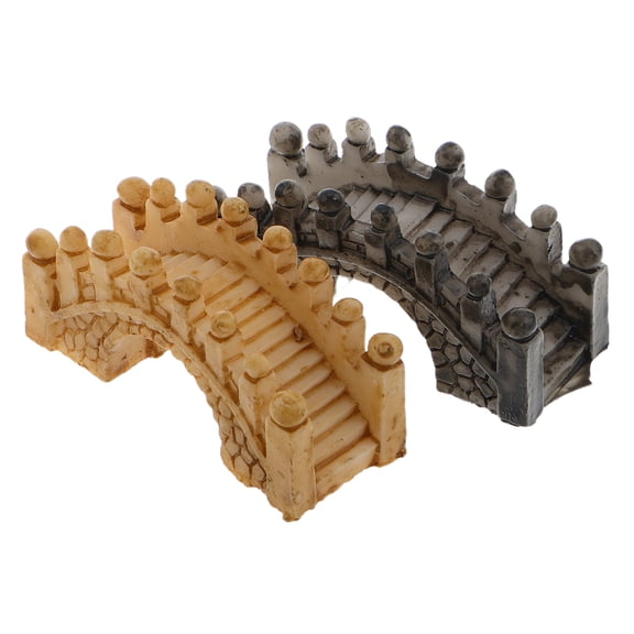 DEEPCRAFF 2Pcs Assorted Color Arch Bridge Resin Ornament for Shelf and Bedroom Decoration