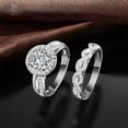 thumbnail image 1 of 2pcs Arch Bridge Wedding Ring White Gold Filled Promise Engagement Ring Set 6-10, 1 of 9