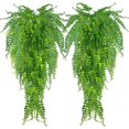 2pcs Artificial Boston Fern Plants,Artificial Fake Plant Wall Hanging