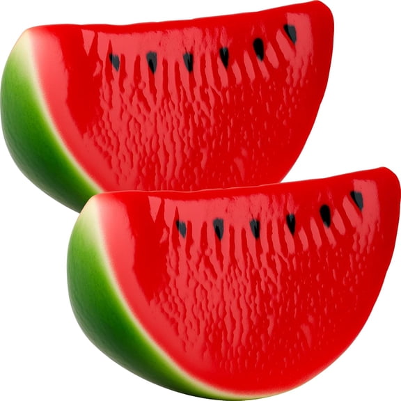 2pcs Artificial Lifelike Simulation Watermelon Slice Fake Fruit Decoration for Home House Party Kitchen