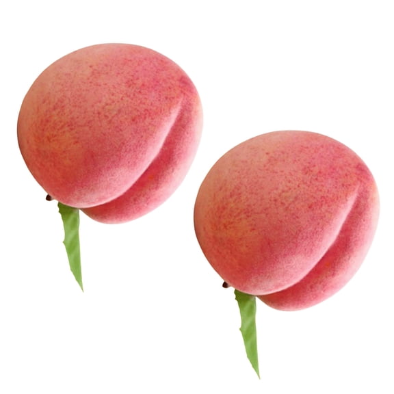 2pcs Artificial Peach Fruit Realistic Faux Fruits Peaches for Home Kitchen Store