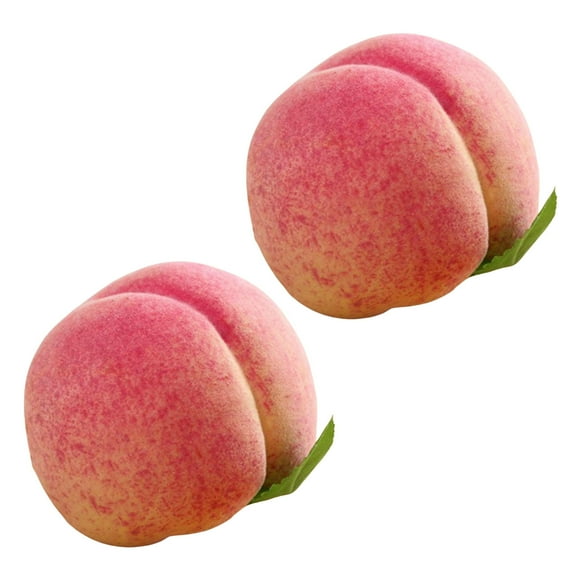 2pcs Artificial Peach Fruit Realistic Faux Fruits Peaches for Home Kitchen Table Decoration