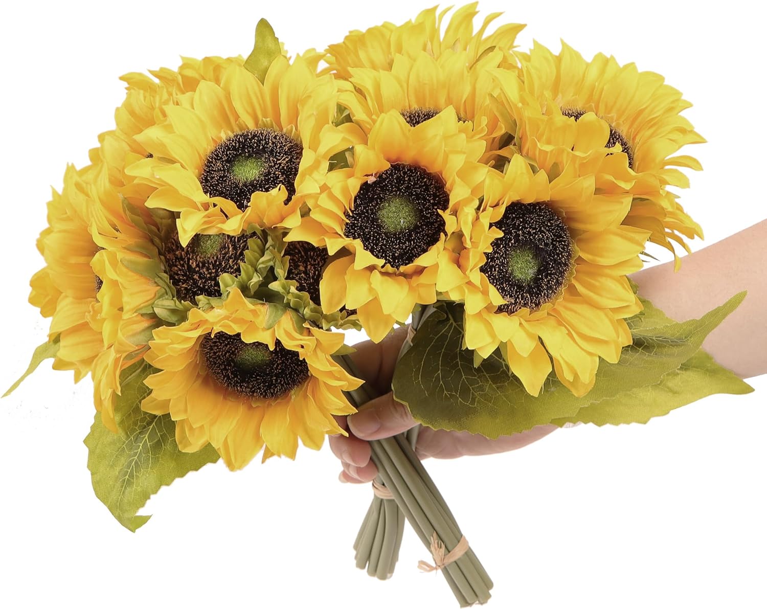 2pcs Artificial Sunflower Bouquets,22 Inch Bouquet with 9pcs Silk ...