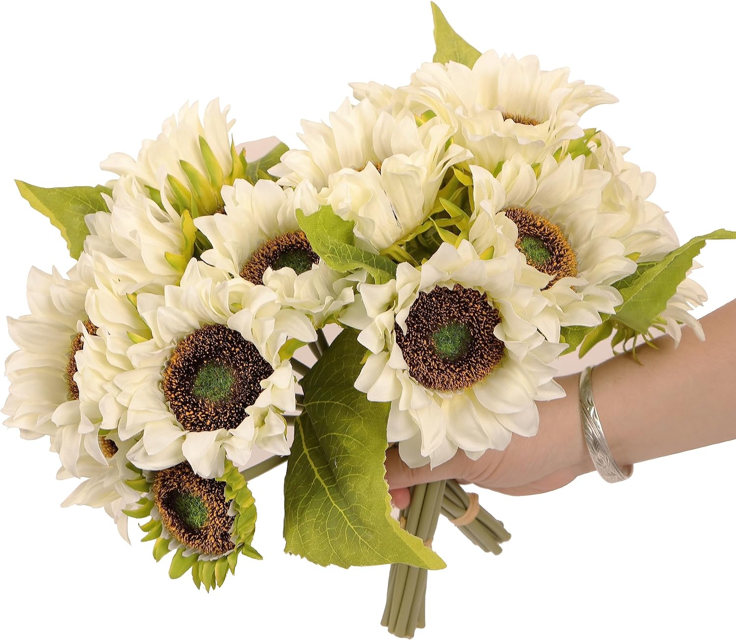 2pcs Artificial Sunflower Bouquets,22 Inch Bouquet with 9pcs Silk ...