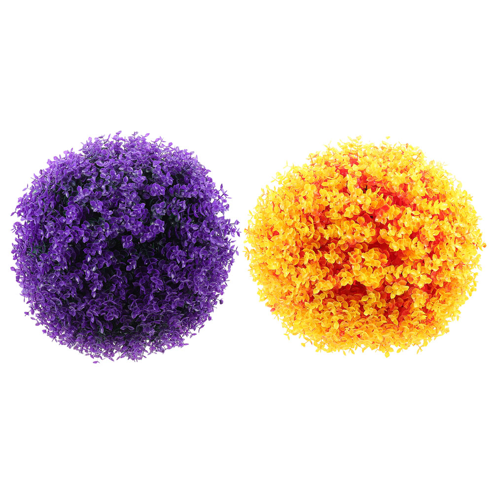2pcs Artificial Topiary Plant Balls Hanging Grass Balls Topiary Ball
