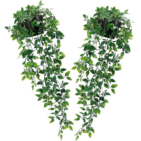 2pcs Artificial Trailing Plants Fake Hanging Plant Trailing Potted Plants