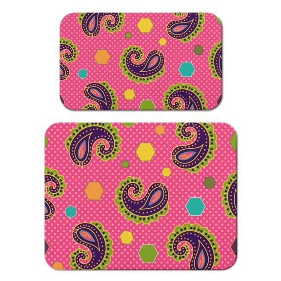 2pcs Artistic Mandala Coffee Bar Mat - Exotic Vibrant Absorbent Non-Slip Mats, Ideal for Home Baristas