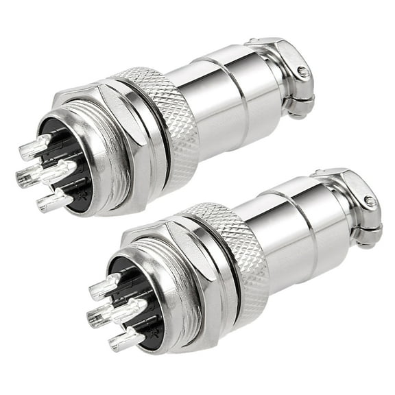 2pcs Aviation Connector 16mm 4P 5A 125V GX16-4 Waterproof Male Wire Panel Power