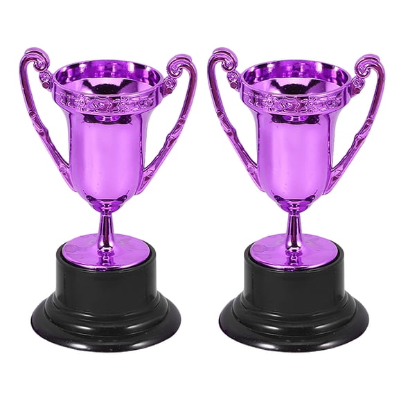 Purple Mini Trophies for Decoration Made of Plastic Ideal for Celebrations and Events 2pcs