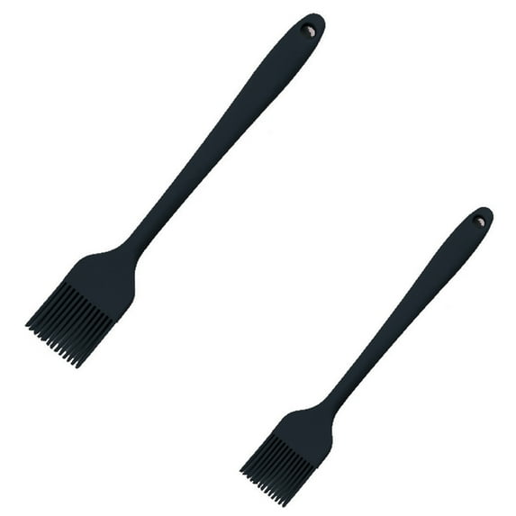 2pcs BBQ Seasoning Baking Brush Large + Small - Black