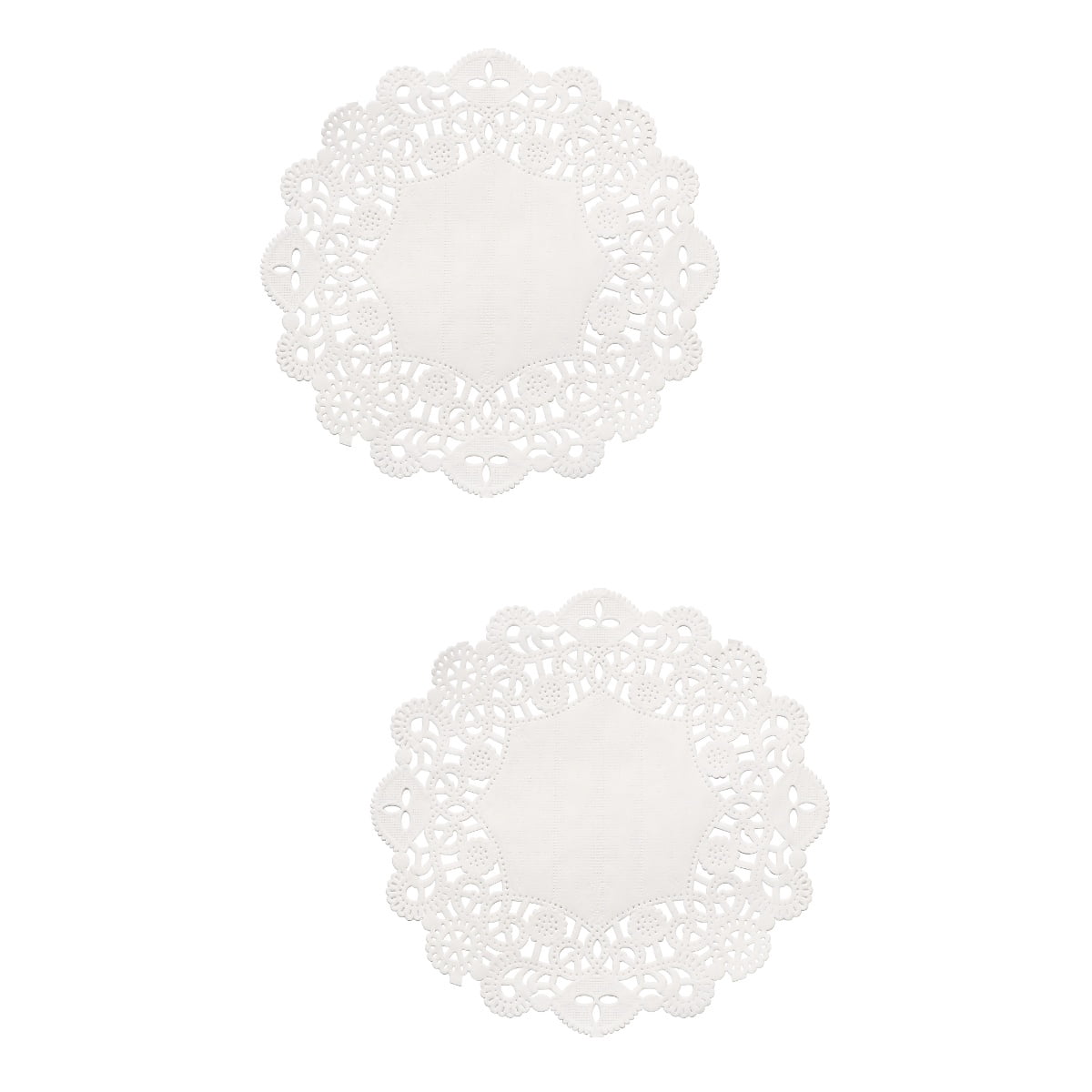 2pcs BESTOMZ 100pcs Disposable Oil-Absorbing White Lace Paper Doilies Cake Box Liner Packaging Paper Pad 5.5"