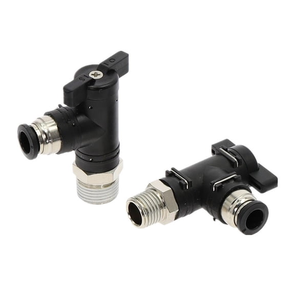 2pcs BL Pneumatic Push In Quick Joint Connector Hand Valve To Turn Switch Manual Ball Current Limiting 4mm 6mm 8mm PU Pipe Fittings