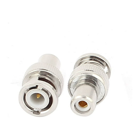 2pcs BNC Male Plug to RCA Female Jack Audio Video Coax Cable Connector Adapter