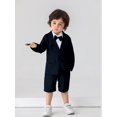thumbnail image 1 of 2pcs Baby Boy Suit Set With Bow Tie Suit And Shorts Suitable For Birthday Party, Performance, Wedding, Full Monthly Celebration, One Year Old, 1 of 3