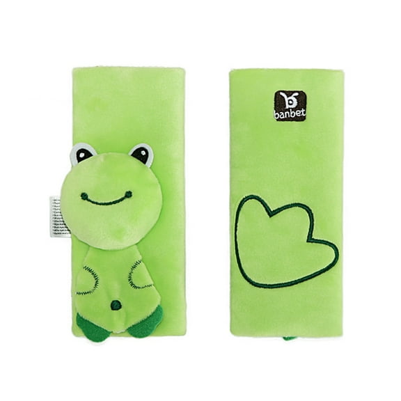 2pcs Baby Car Shoulder Pad Strap Cover Baby Cartoon Stroller Accessories (Frog)