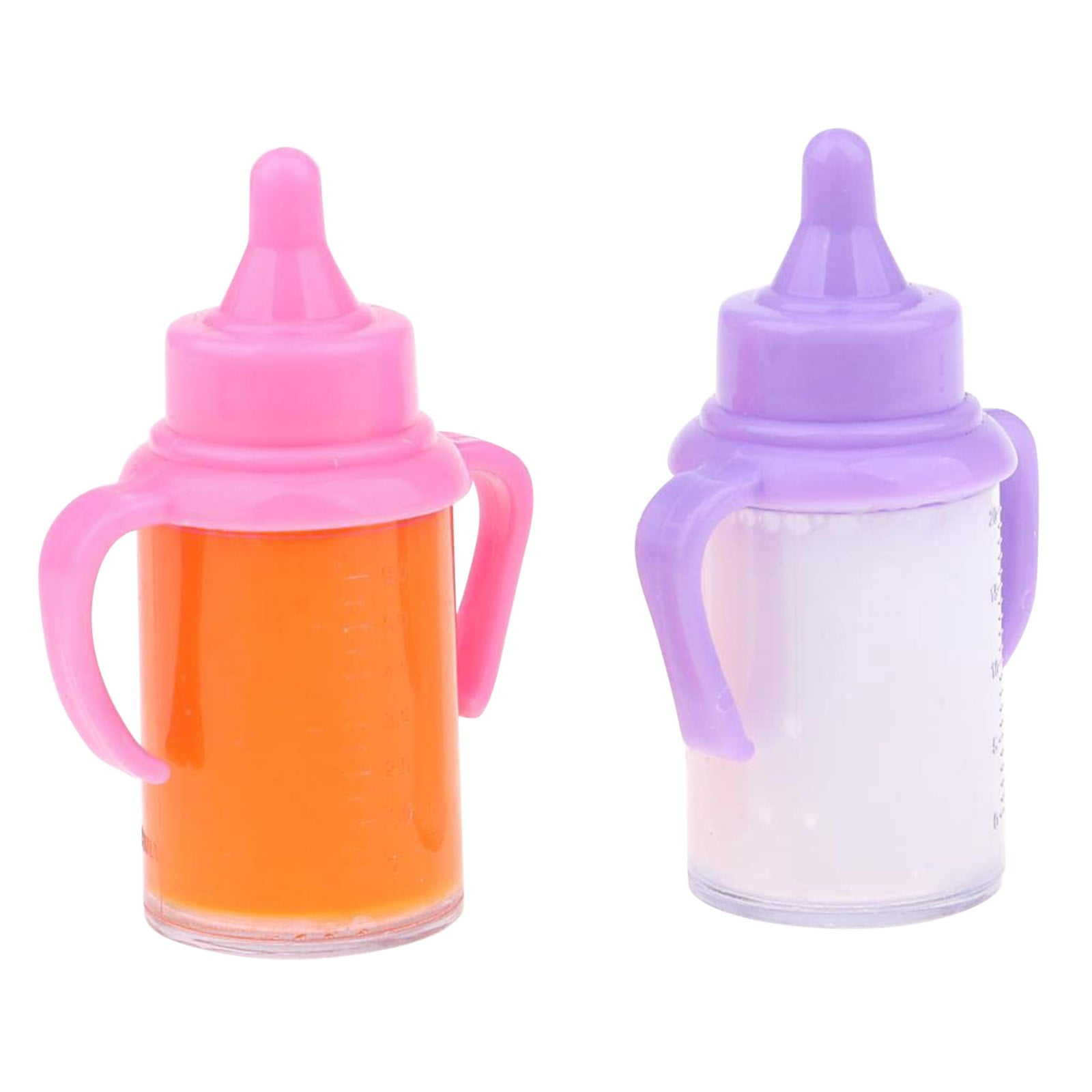 2pcs Baby Dolls Feeding Bottle Set Doll Accessory Disappearing Milk
