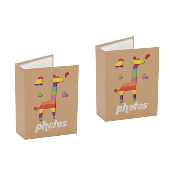 2pcs Baby Girl Photo Album Toddler Boy Photo Album Memory Picture Album Keepsake Album (Giraffe)