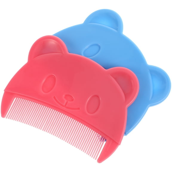 2pcs Baby Hair Combs Cute Bear Shaped Baby Combs Fine Tooth Combs For Cradle Cap Dandruff Combs Portable Baby Hair Grooming Comb