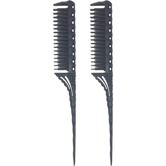 2pcs Back Combing Brushes 3-Row Teeth Teasing Hair Brush Plastic Grooming Combs for Men Women Hair Care Salon Hair Supplies