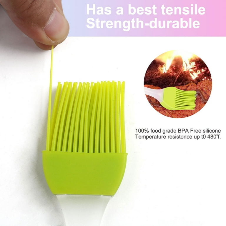 2pcs Baking Cooking Flexible Silicone Brushes Heat Resistant Baking  Barbecue Utensils Green