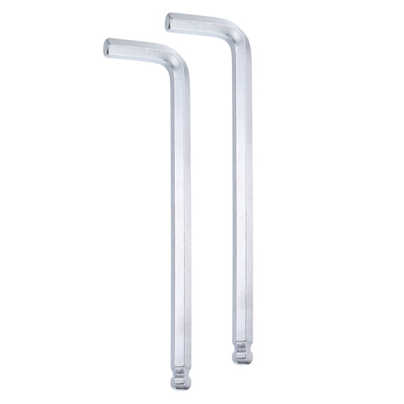 2pcs Ball End Hex Key Wrench 14mm Cr-V L-Shape Long Arm Hexagon Wrenches Silver
