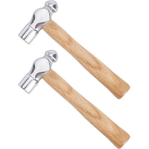 2pcs Ball Peen Hammer 4oz Carbon Steel Hammer Metal Jewelry Hammer Dual-Sided Metal Hammer Portable Steel Hammer for Household Workshop Metal Forming Repairing Stamping 15.5cm/6.1"